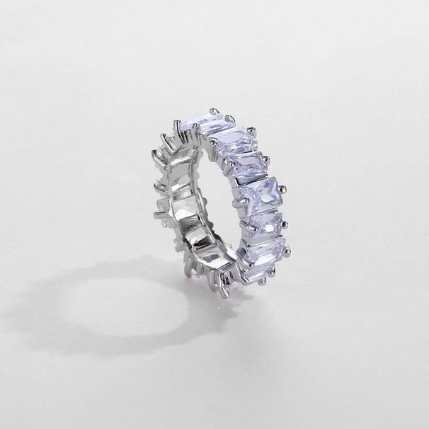 Advanced Sense ins New Hip-hop Explosive Irregular Rectangular Zircon Ring Popular Cold Wind Women's Jewelry_voghion.com