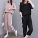 Audday Plus Size Women's Summer New Korean Style Two-Piece Set Loose Casual Wide-Leg Pants Suit For Women_voghion.com