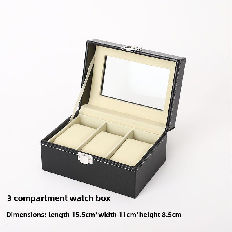 Round Portable Travel Watch Storage Dustproof PU Leather Simple European Chinese Style Luxury Gift Box_voghion.com