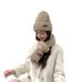 Winter schattige strik geborduurd gebreide veelzijdige warme nek sfeer sjaal muts tweedelige set_voghion.com