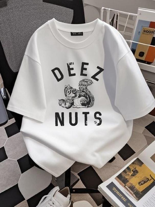 Maglietta da uomo Deez Nuts, divertente scoiattolo, ghianda, scherzo per adulti, maglietta per ragazzi, da indossare tutti i giorni, abbigliamento estivo da strada, moda, abiti firmati_voghion.com