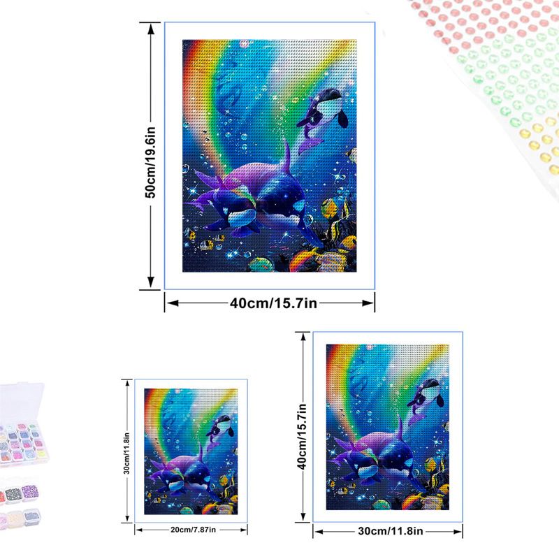 5D full diamond decorative hanging painting living room mural modern background wall ocean seabed_voghion.com