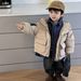 Boys' Short Puffer Jacket – 50% White Duck Down Winter Coat (100-140cm) – Trendy Hooded Outerwear For Kids (Black/Khaki)_voghion.com