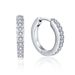 Orecchini a cerchio cubico Huggie Hoop da 12 mm, placcati in argento sterling 925 con zirconi cubici, per uomo e donna, P1_voghion.com