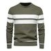Φθινοπωρινό και χειμώνα casual ριγέ πουλόβερ πουλόβερ χρώμα που ταιριάζει με στρογγυλή λαιμόκοψη ανδρικό πλεκτό πουκάμισο ευρωπαϊκού μεγέθους_voghion.com