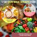 Beeswax Food Wraps. Pack of 3 Assorted Organic Bee Wax Wrapping Papers with Stars. Reusable Set of Small; Medium; Big Natural Cloth Wrappers._voghion.com