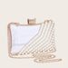 Transparent Rhinestone Decorated Women's Handheld Small Square Pearl Clutch Evening Bag Special Offer_voghion.com