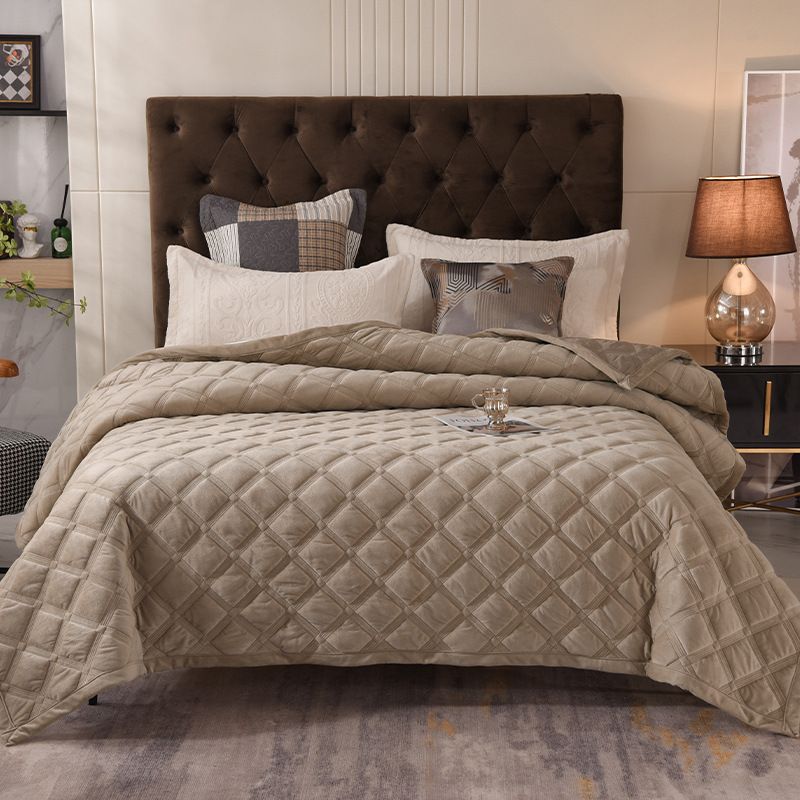 Premium Crystal Fleece Quilted Bedspread Set - 3 Piece Thickened Warm & Anti-Static Bedding Collection_voghion.com