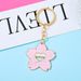 Popolare piccolo portachiavi con fiore di ciliegio fresco rosa, amore, ragazza carina, ciondolo in lega di zinco, vendita calda_voghion.com