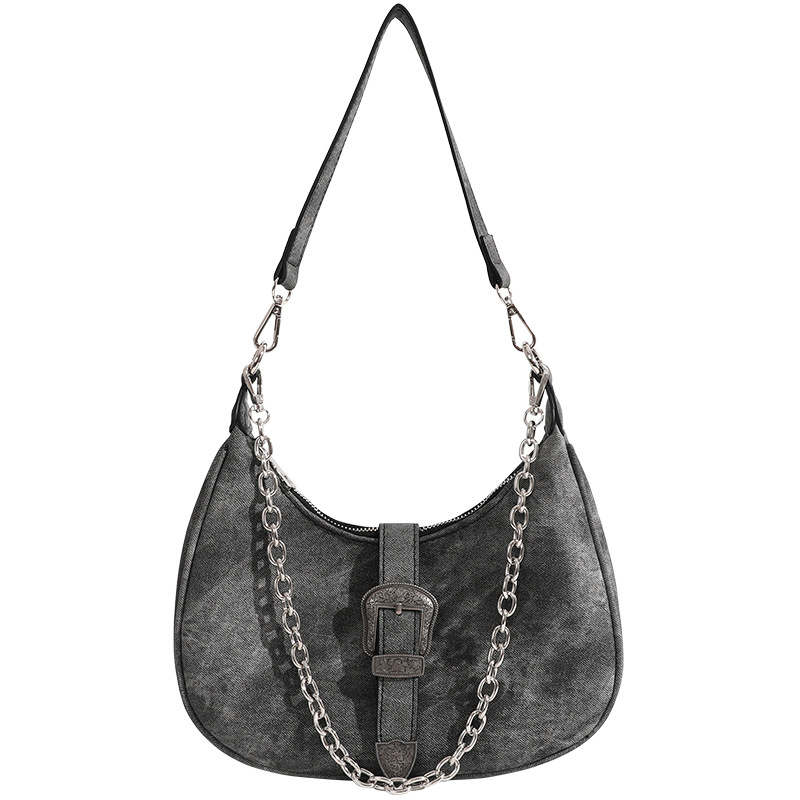 2023 Nischen-Halbmond-Tasche für Damen, High-End-Textur, Retro-Umhängetasche, Canvas, Unterarmtasche, Kettenriemen, Handtasche_voghion.com