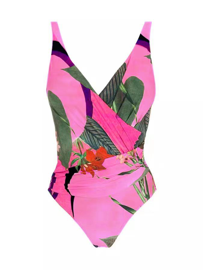 Women's Clothing Conservative Belly Covering Slimming Holiday Beach Hot Spring Swimsuit One Piece Bikini_voghion.com