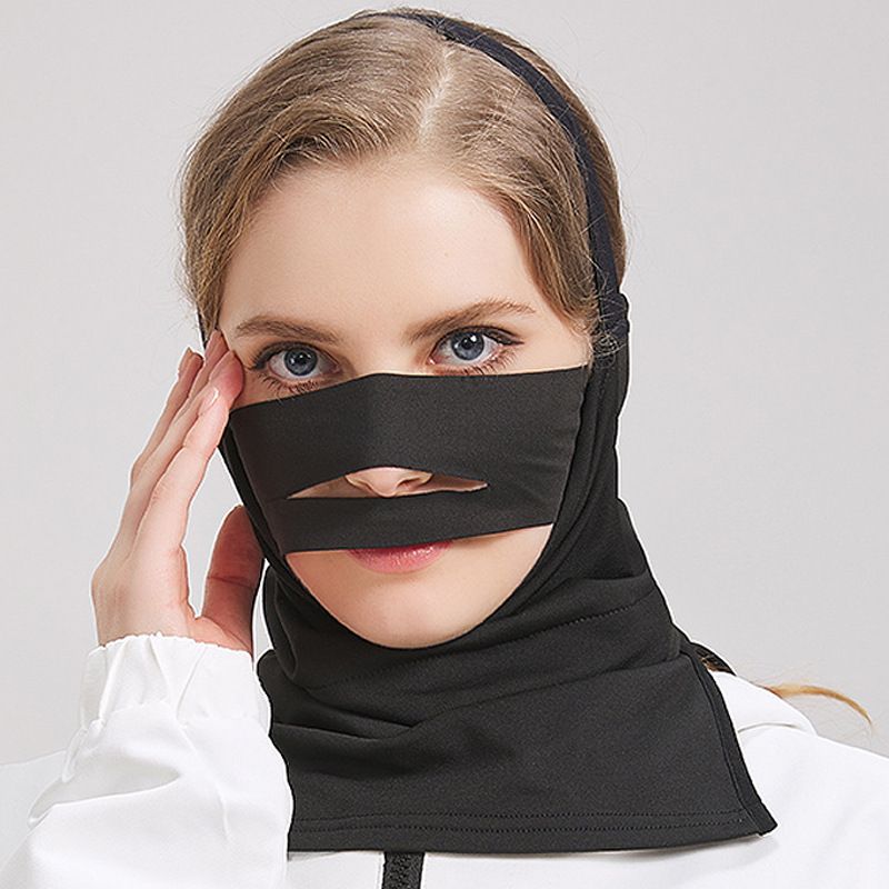 Sportgezichtsmaskers Skigezichtsmasker met fluweel om warm en koud te blijven Hoofdband V-vormig hoofddeksel Snowboardgezichtsmasker Fietsmasker_voghion.com