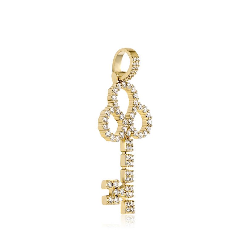 Pendentif de personnalité de conception de mode de clé de couronne de style de célébrité Ins Trend Simple Tempérament Chaîne de clavicule_voghion.com