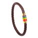 Heißer Verkauf Personalisierte Einfache Woven Leder Armband Armreif Regenbogen Bunte Mode Magnetverschluss Schmuck_voghion.com
