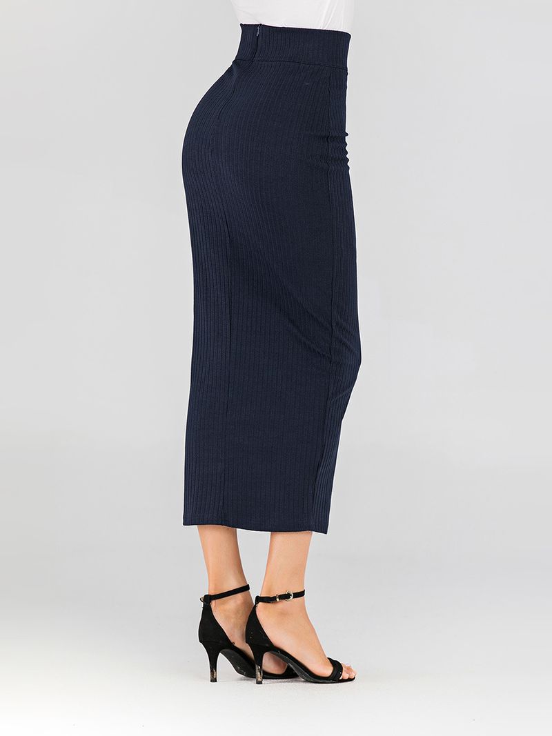 Women's casual in the long slim-fit bag hip skirt fashion with solid color skirt_voghion.com