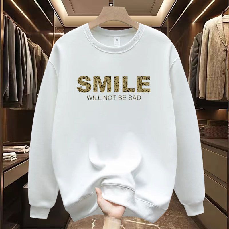 Herren-Retro-Fleece-Sweatshirt mit Rundhalsausschnitt – Streetwear-Stil, weiche Baumwollmischung, Unisex-Grafikdruck (Schwarz/Weiß, M-5XL)​_voghion.com