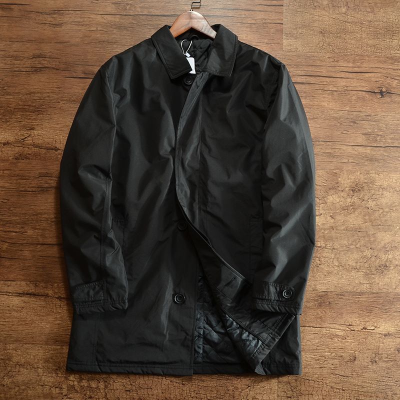 ​Men's Waterproof Windproof Quilted Long Coat With Stand Collar Winter Warm Trench Coat For Casual Outwear (Khaki, Black, Navy, Gray)​_voghion.com