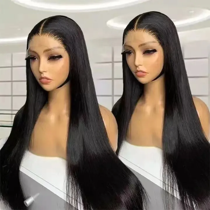 Front lace wig full headgear long straight hair 4*4 lace front wig wigs long straight found goods_voghion.com