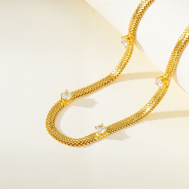 Women's Jewelry Fashion Simple Necklace Chopin Chain Inlaid Zircon Necklace Niche Design Light Luxury Fashion Necklace_voghion.com