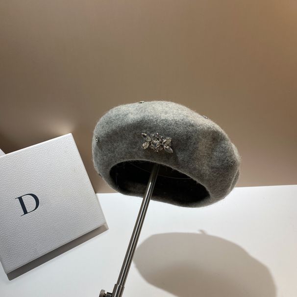 Újdonságok koreai divatos strasszos női gyapjúsvájcisapka, téli meleg sapka, francia művész festő sapka, sokoldalú hölgy lánysvájcisapkák_voghion.com