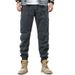 Men's Casual Cargo Pants - American Vintage Style Cotton Workwear Joggers With Elastic Cuffs, Comfortable & Durable For Spring & Fall_voghion.com