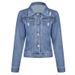 women's clothing ripped fashion long-sleeved denim windbreaker jacket cardigan denim cloak for women_voghion.com