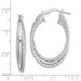 Sterling Silver Rhodium-plated Polished And Textured Triple Hoops_voghion.com