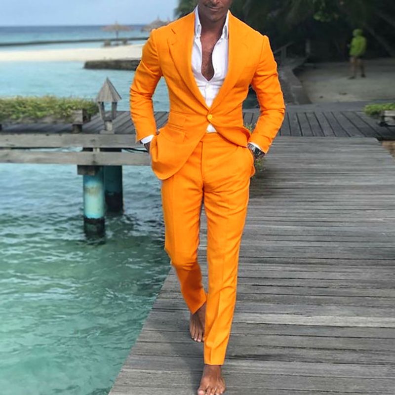 Men's suit suit Men's Business casual two-piece groom and best man wedding banquet suit_voghion.com