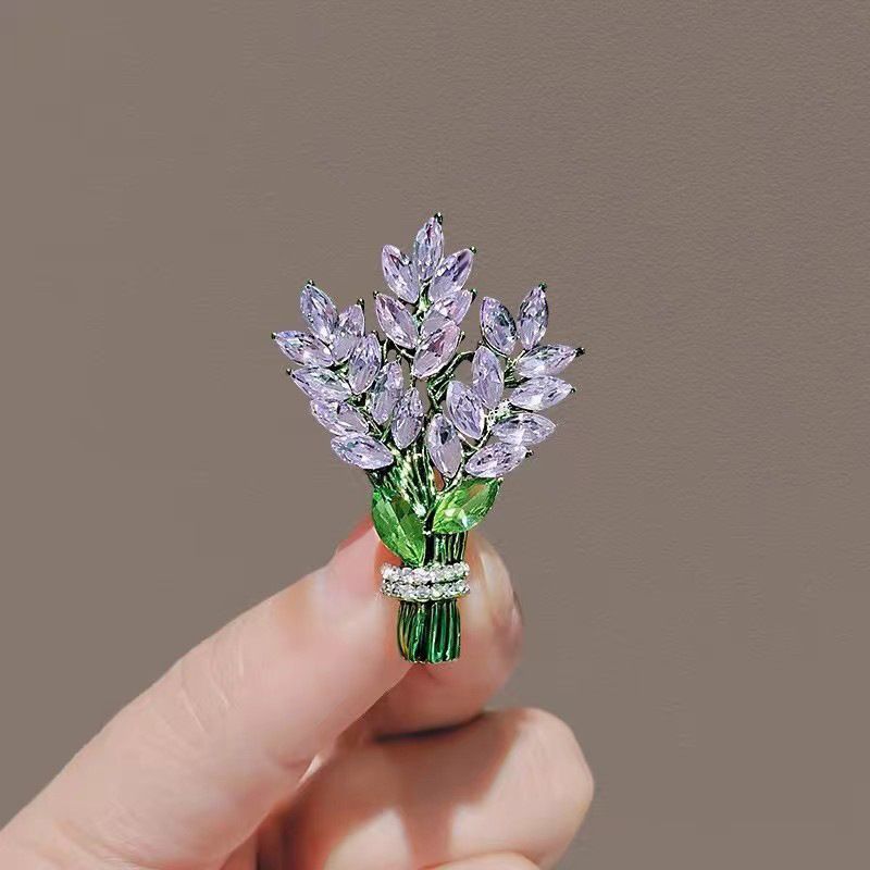 Nouvelle broche en bouquet de lavande violette, design de niche féminin haut de gamme, broche de tempérament, accessoires de costume_voghion.com