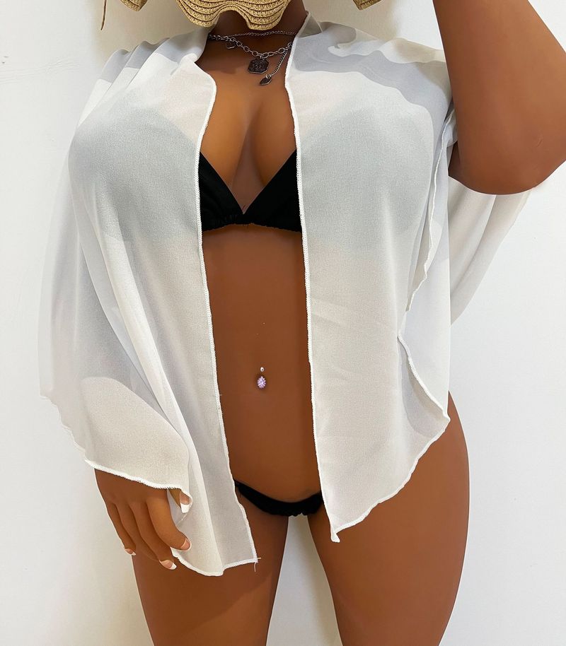 plus size women's one-piece strappy chiffon beach dress sexy see-through skirt_voghion.com