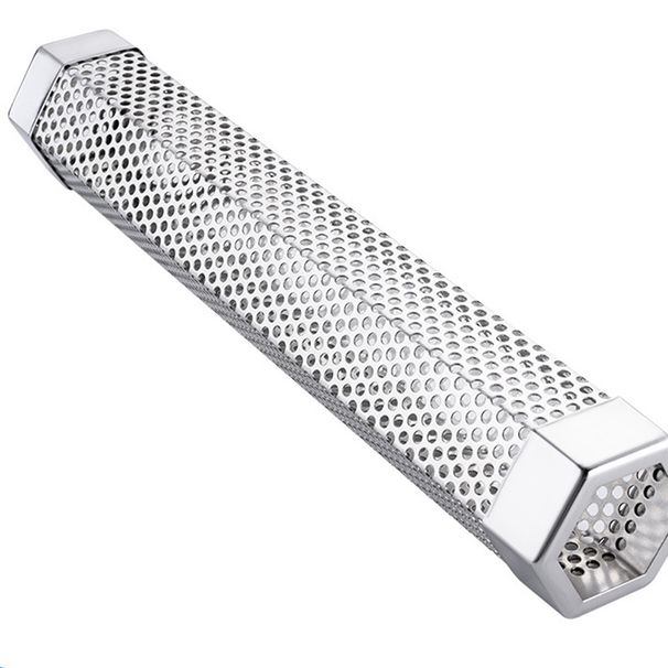 BBQ Smoker Grill Tube Perforated Mesh Smoker Tube Stainless Steel Hexagon Generator Barbecue Pellet Smoking Kitchen Accessories_voghion.com