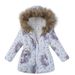 Abbigliamento per bambini Nuovo cappotto invernale lungo con cappuccio e collo di pelliccia stampato in cotone per ragazze Giacca in cotone per bambini_voghion.com