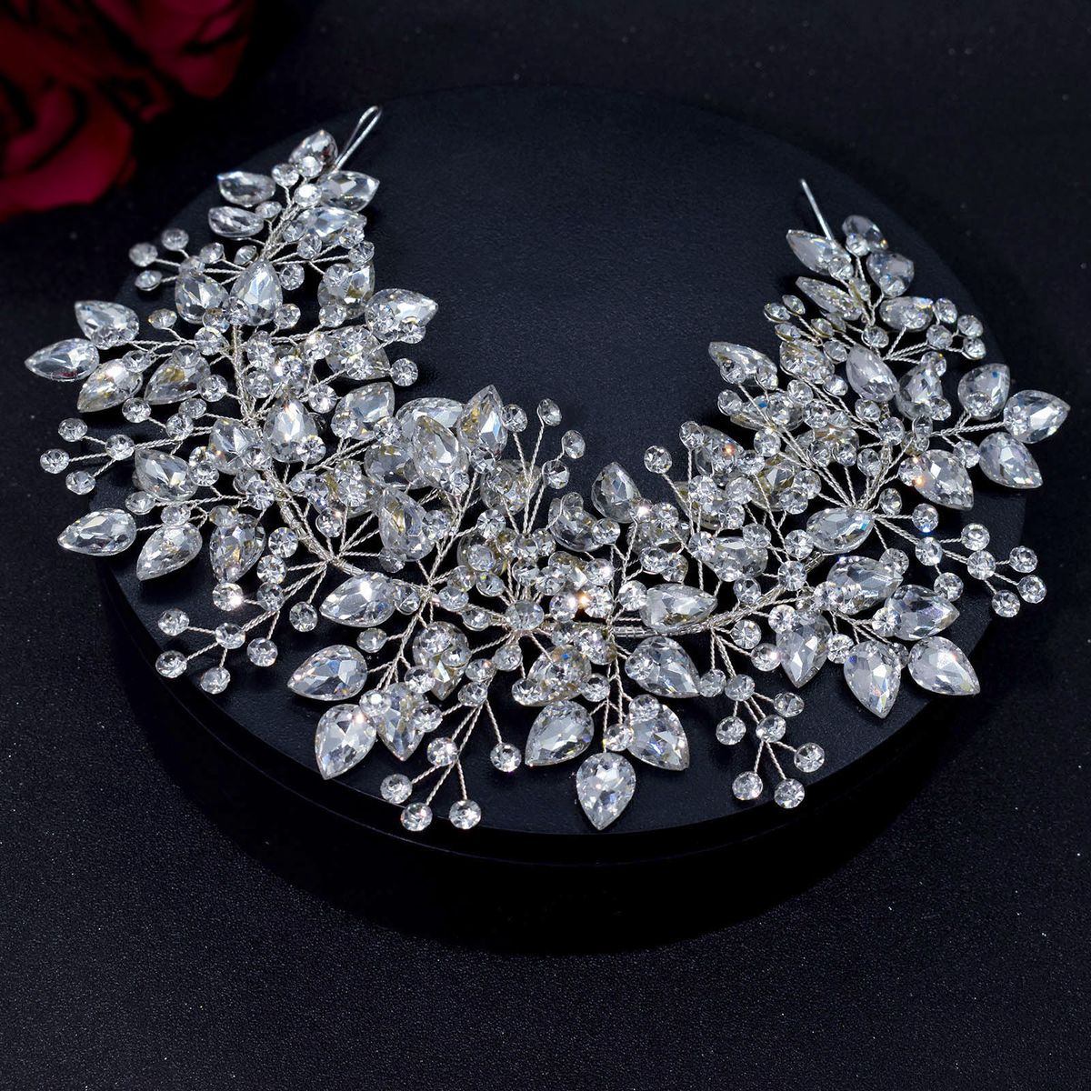 Svatební čelenka Nová ručně vyráběná čelenka s kamínky, svatební šaty, lisovaná čelenka do vlasů, vlasové doplňky_voghion.com