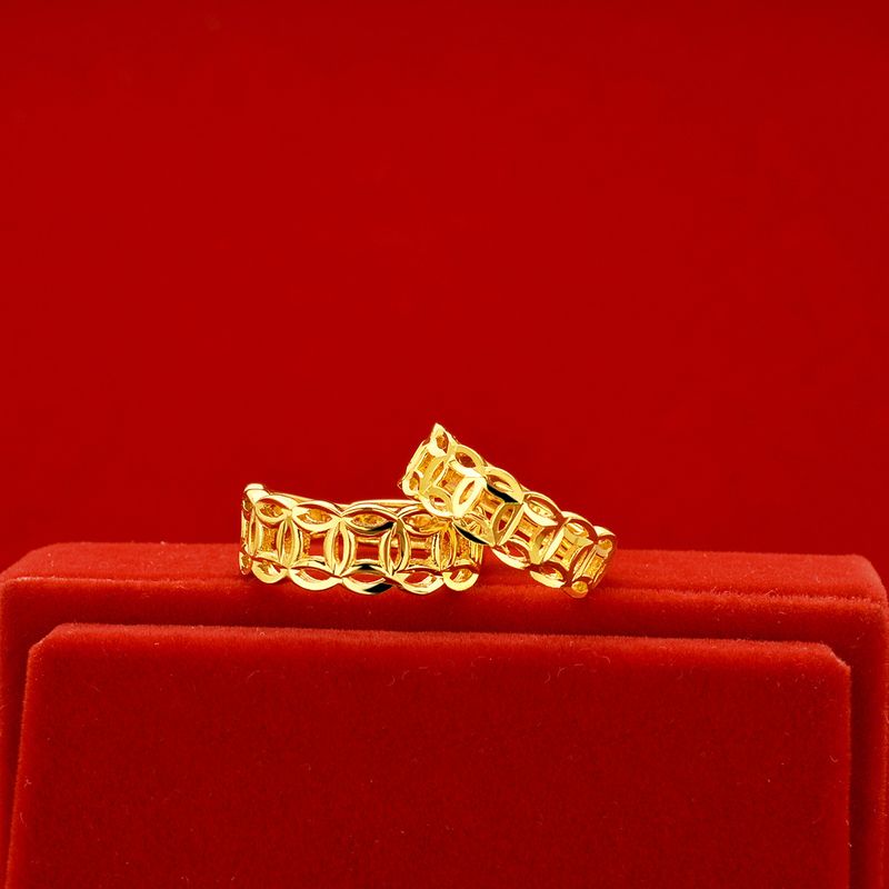 Pièces de monnaie, bagues pour hommes et femmes, symboles de richesse abondante, chance financière personnalisée et bagues en or sable_voghion.com