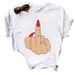 Frauen Kleidung heißer verkauf Diy nette finger nagel T hemd mode rebellischen mädchen mittelfinger kurzarm T hemd_voghion.com