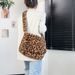 Borsa a tracolla da donna in pelliccia sintetica di visone con stampa leopardata, spaziosa borsa A4 per l'uso quotidiano, borsa a tracolla alla moda e alla moda_voghion.com