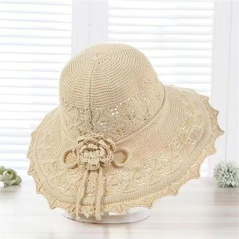 Sombrero de verano nuevo con lazo y aleros grandes para mujer, sombrero de paja para playa_voghion.com