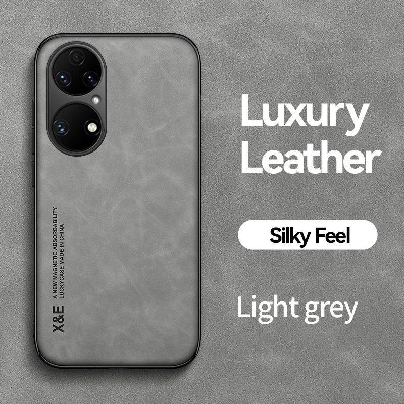 KEYSION Luxury Leather Case for Huawei P50 Pro P40 Lite Silicone+PC Shockproof Phone Back Cover for Huawei P30 Pro P30 Lite P20_voghion.com