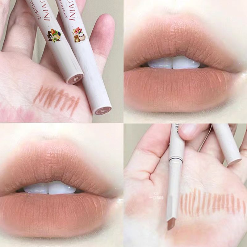 Creion de buze mat cu lapte neted, creion de contur de lungă durată, rezistent la apă, creion de buze, stick de buze roz nud, stick de buze cil_voghion.com