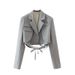 2025s 2025 Summer Style Women's Short Drawstring Suit Coat_voghion.com