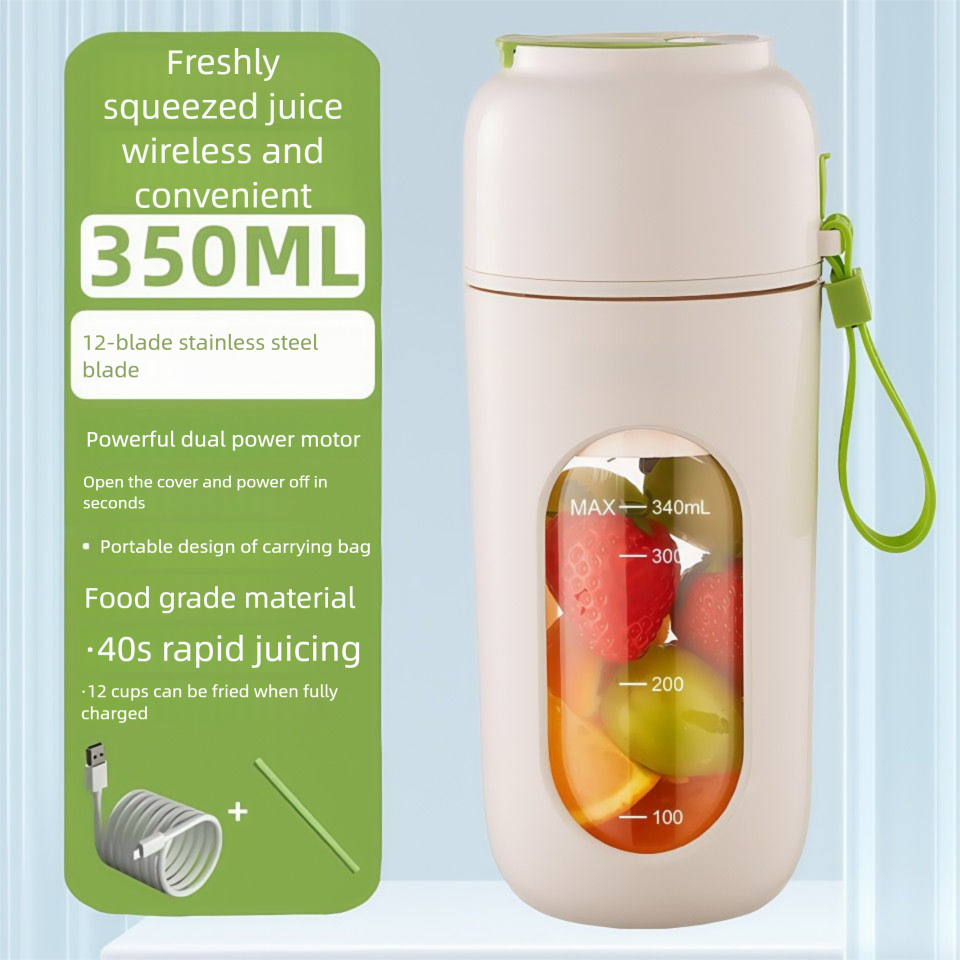 New Juicer 12-Blade Portable Household Small Juicing Cup Ice Crushing Rechargeable Juice Maker_voghion.com