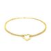 10k Yellow Gold Double Rolo Chain Anklet with an Open Heart Station_voghion.com