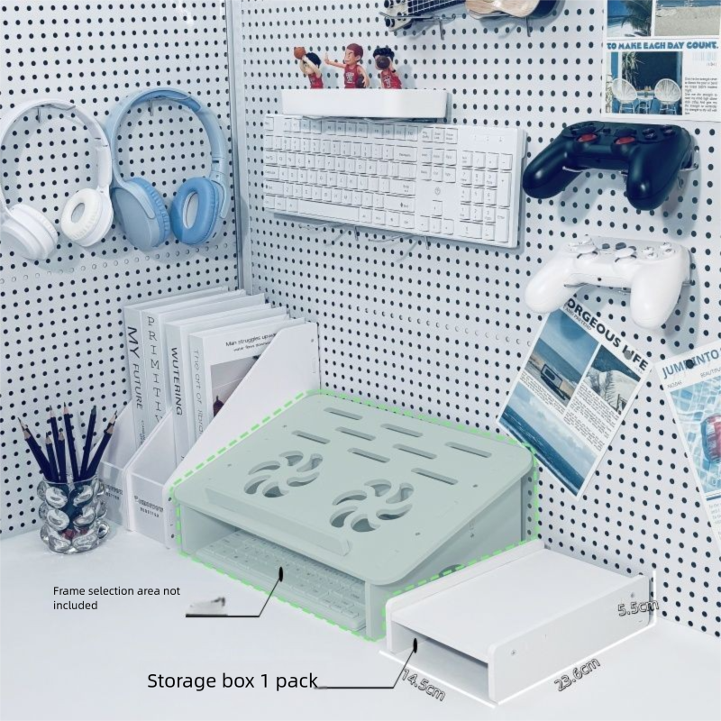 Ins Style Dormitory Heightening Notebook Stand Computer Cooling Organizing Storage Rack Desktop Office Entertainment_voghion.com