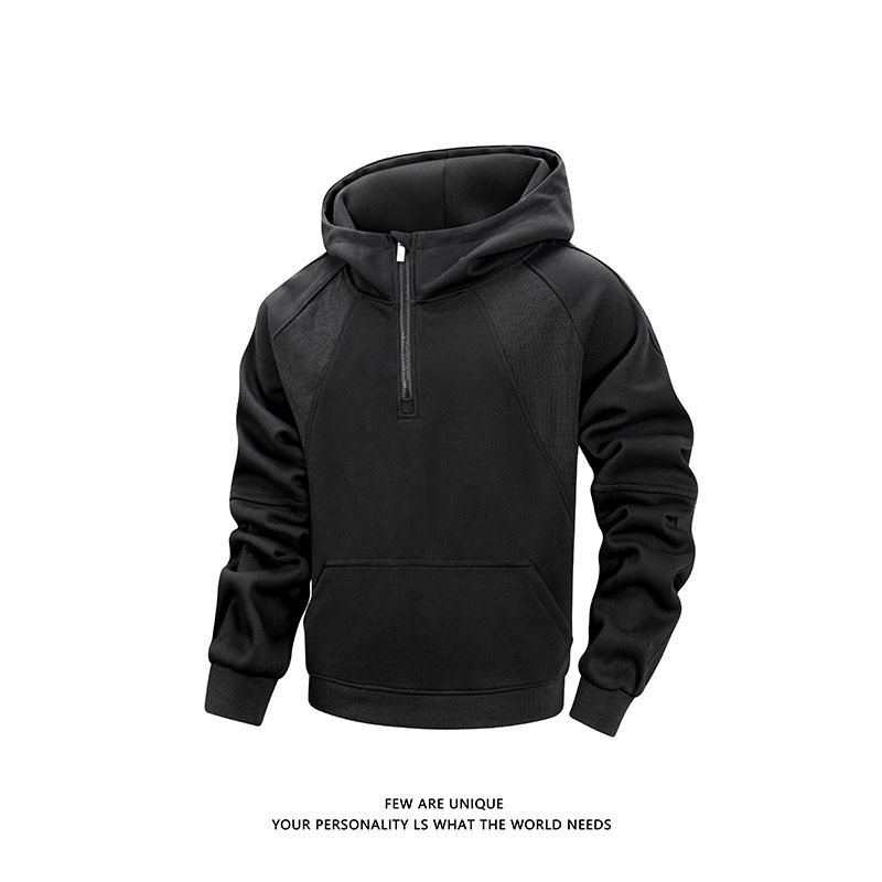 Men's Stylish Half-zip Hoodie With Drawstring Hood - Autumn Essential Pullover Sweatshirt For Casual Wear (A2199)_voghion.com
