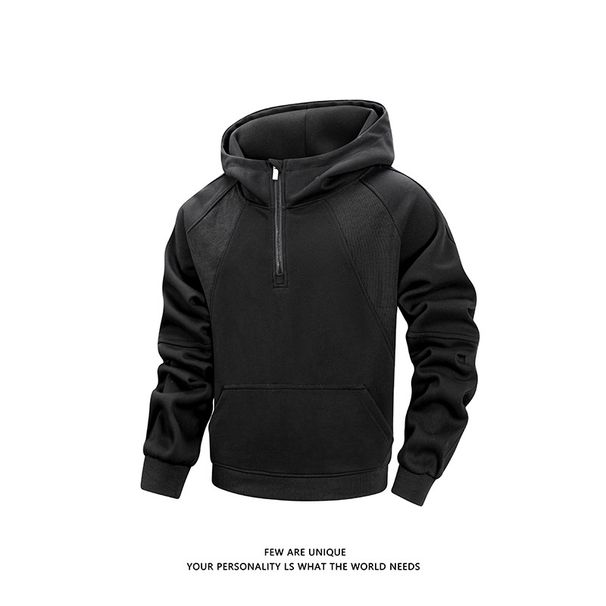 Men's Stylish Half-zip Hoodie With Drawstring Hood - Autumn Essential Pullover Sweatshirt For Casual Wear (A2199)_voghion.com