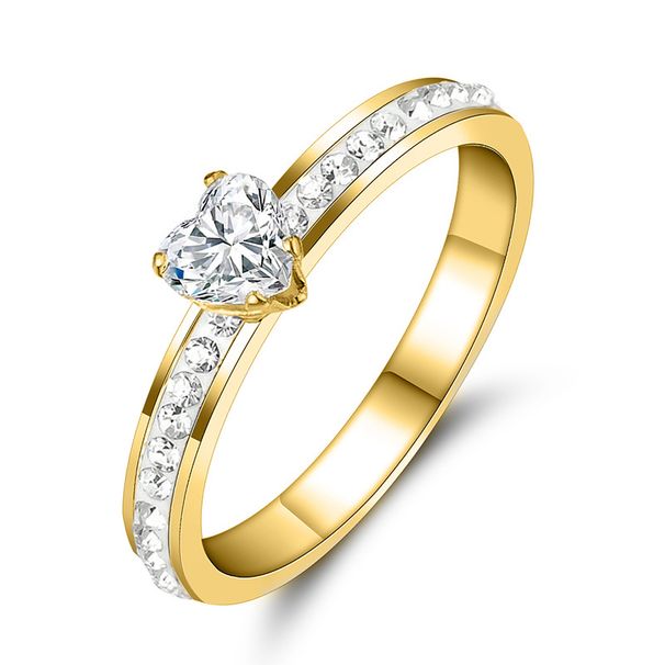 Gioielli da uomo e da donna - Anello in acciaio al titanio e zircone, design geometrico minimalista, gioielli versatili in acciaio inossidabile ipoallergenici e resistenti_voghion.com