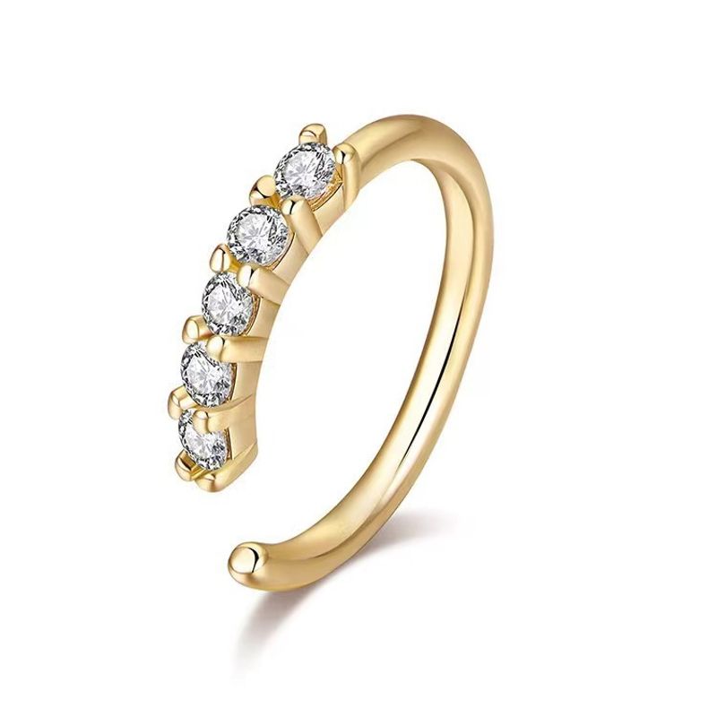 Commercio estero transfrontaliero europeo e americano leggero stile di lusso a forma di S anello al naso clip semplice avvolgimento piccolo serpente piercing narice naso chiodo_voghion.com