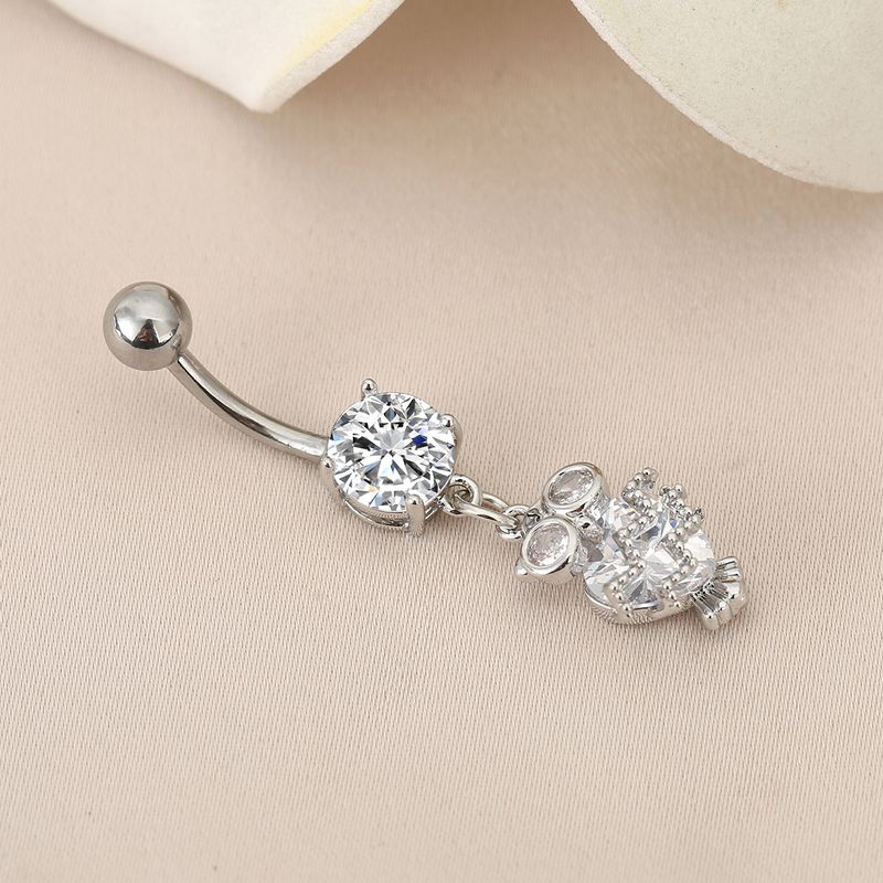 Owl Fashion Belly Button Ring - Diamond Body Piercing Jewelry (Hypoallergenic, Belly Dance Style)_voghion.com