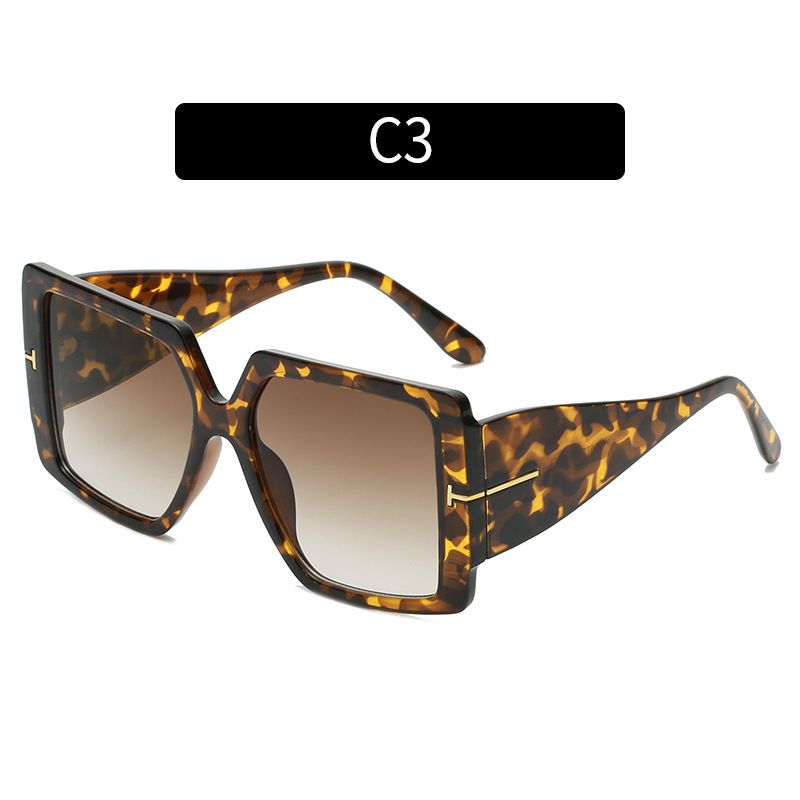 Gafas de sol para hombre y mujer Gafas de sol cuadradas de montura grande con protección UV y palabra en T Gafas de sol de moda para hombre y mujer Gafas de sol_voghion.com