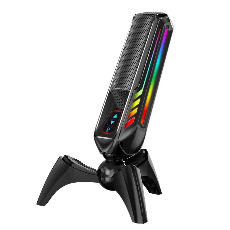 HK4 RGB mängude professionaalne otseülekannete kondensaatormikrofon lauaarvutile, USB mürasummutusega, taskuhäälingu arvutistuudiole_voghion.com